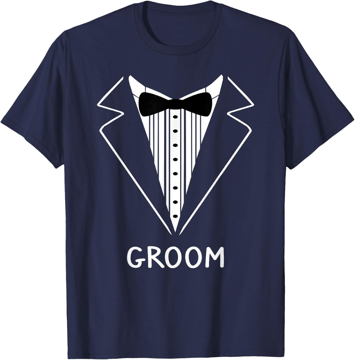 Groom Wedding Tux Bachelor Ceremony Best Man T-Shirt - T-Shirt | Navy