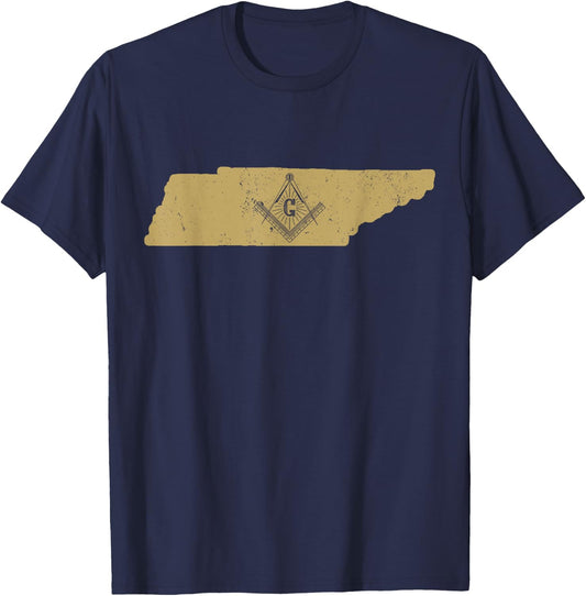 Tennessee Freemason T Shirt With Masonic Symbols T-Shirt - T-Shirt | Navy