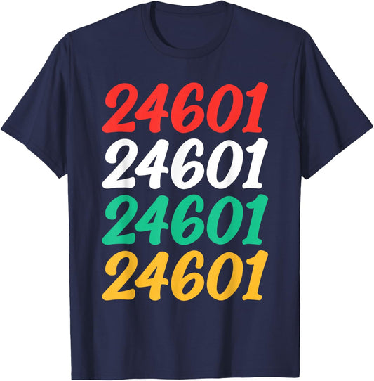 Shirt That Says 24601 Retro Zip code Zipcode 24601 T-Shirt - T-Shirt | Navy
