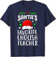 Santa's Favorite English Teacher Gift Xmas Christmas Women T-Shirt - T-Shirt | Navy