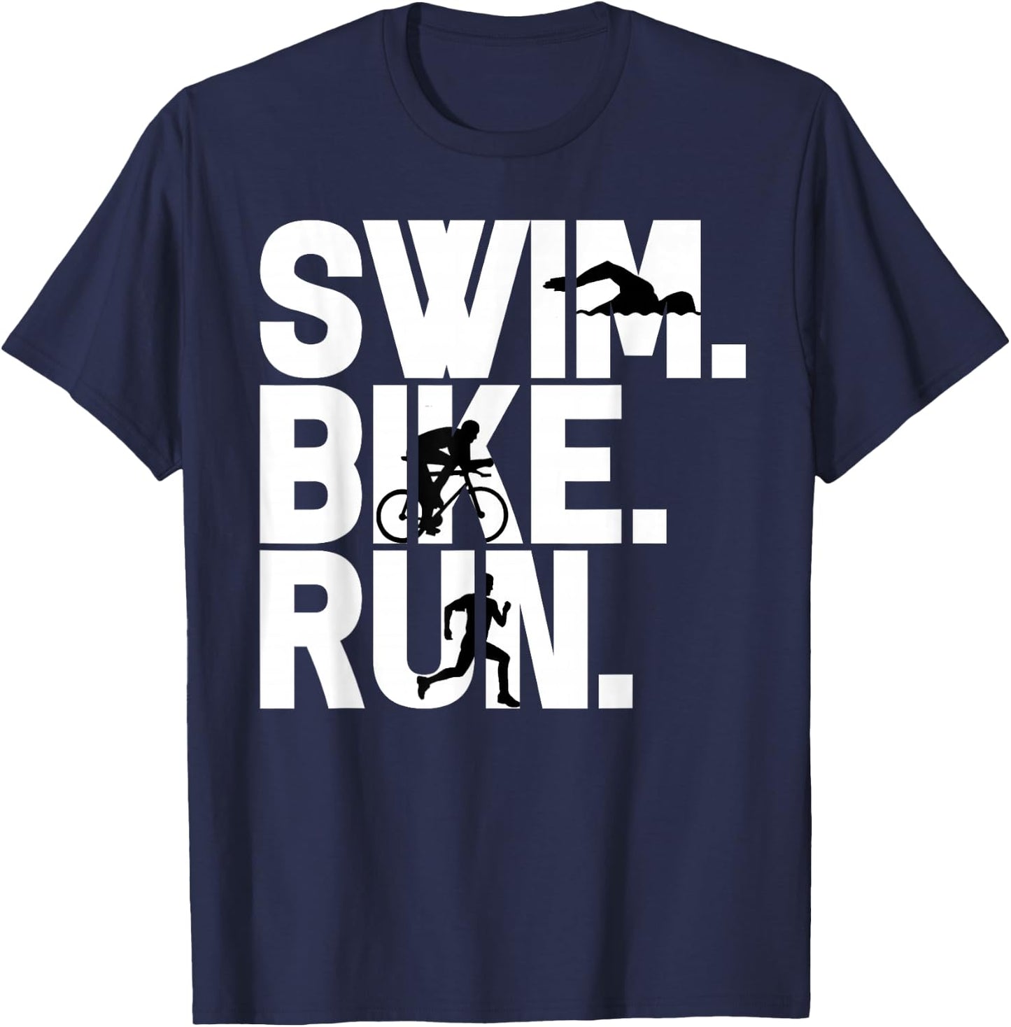 Swim Bike Run Triathlon Triathlete Athletics Gift T-Shirt - T-Shirt | Navy