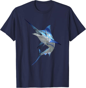 Beautiful Marlin Fish Nautical Fishing Marine Wildlife T-Shirt - T-Shirt | Navy