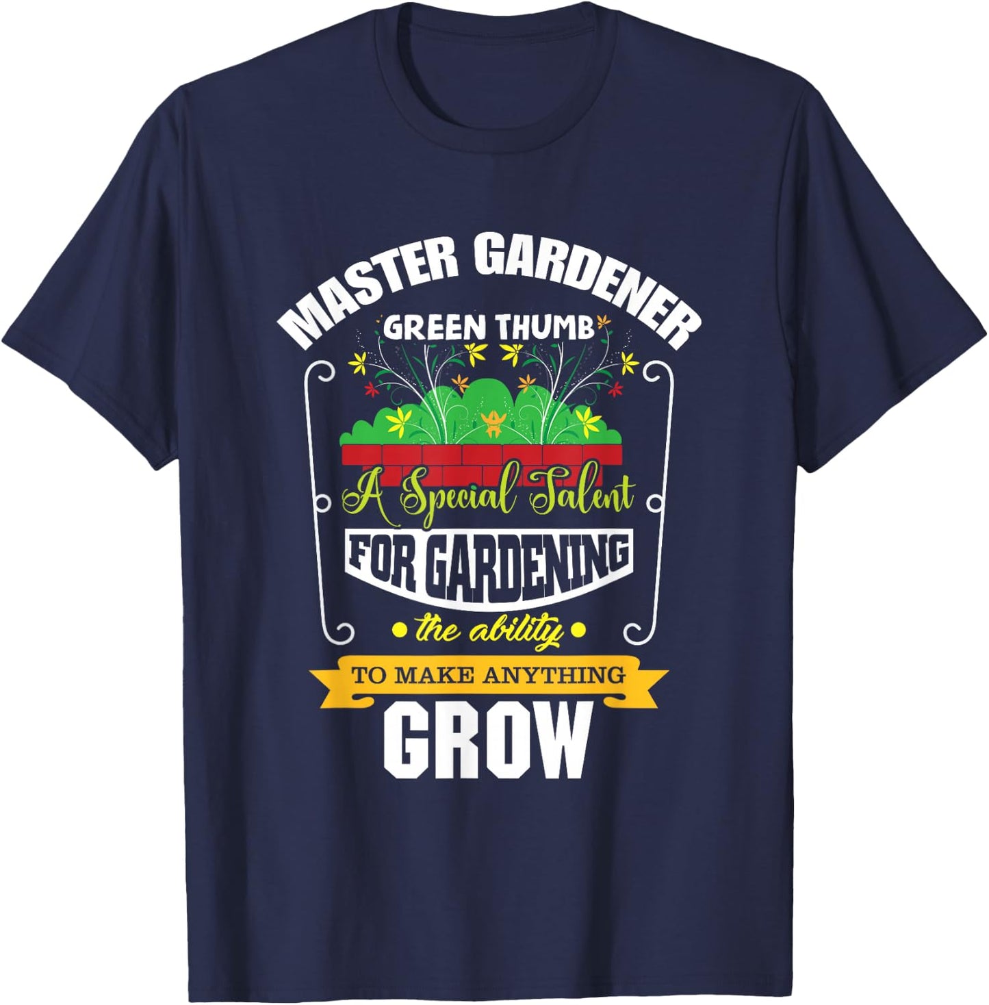 Master Gardener Green Thumb Plant Flower Grow T-Shirt - T-Shirt | Navy