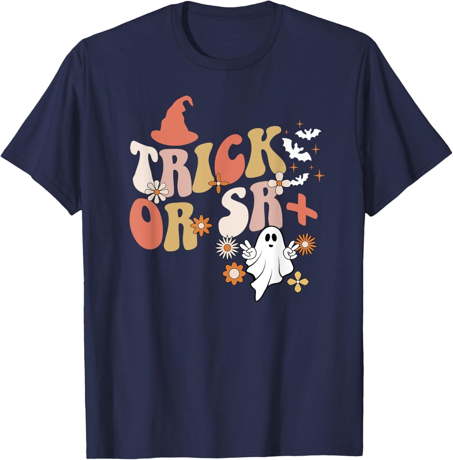Trick Or SR+ Spooky ABA Therapist Halloween ABA Therapy T-Shirt - T-Shirt | Navy