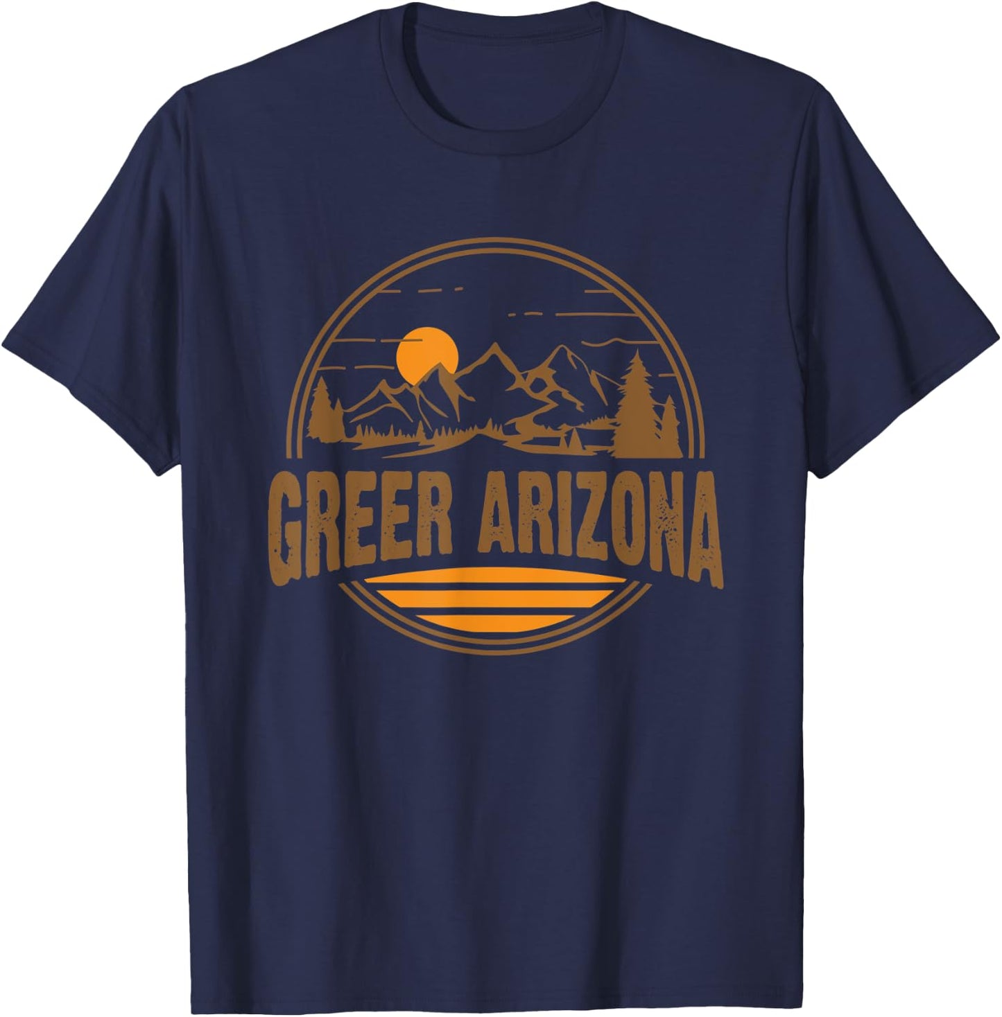 Vintage Greer, Arizona Mountain Hiking Souvenir Print T-Shirt - T-Shirt | Navy