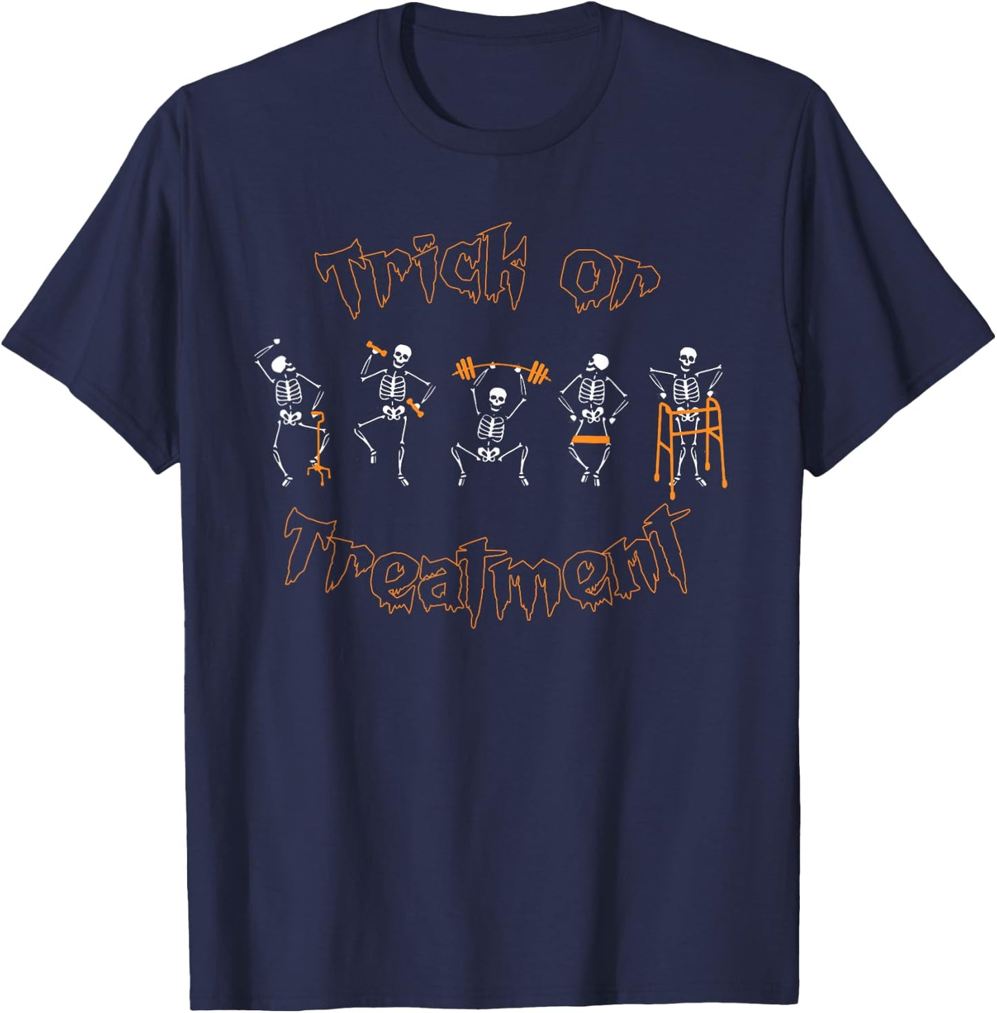 Trick or Treatment PT Physical Therapy Therapist Halloween T-Shirt - T-Shirt | Navy