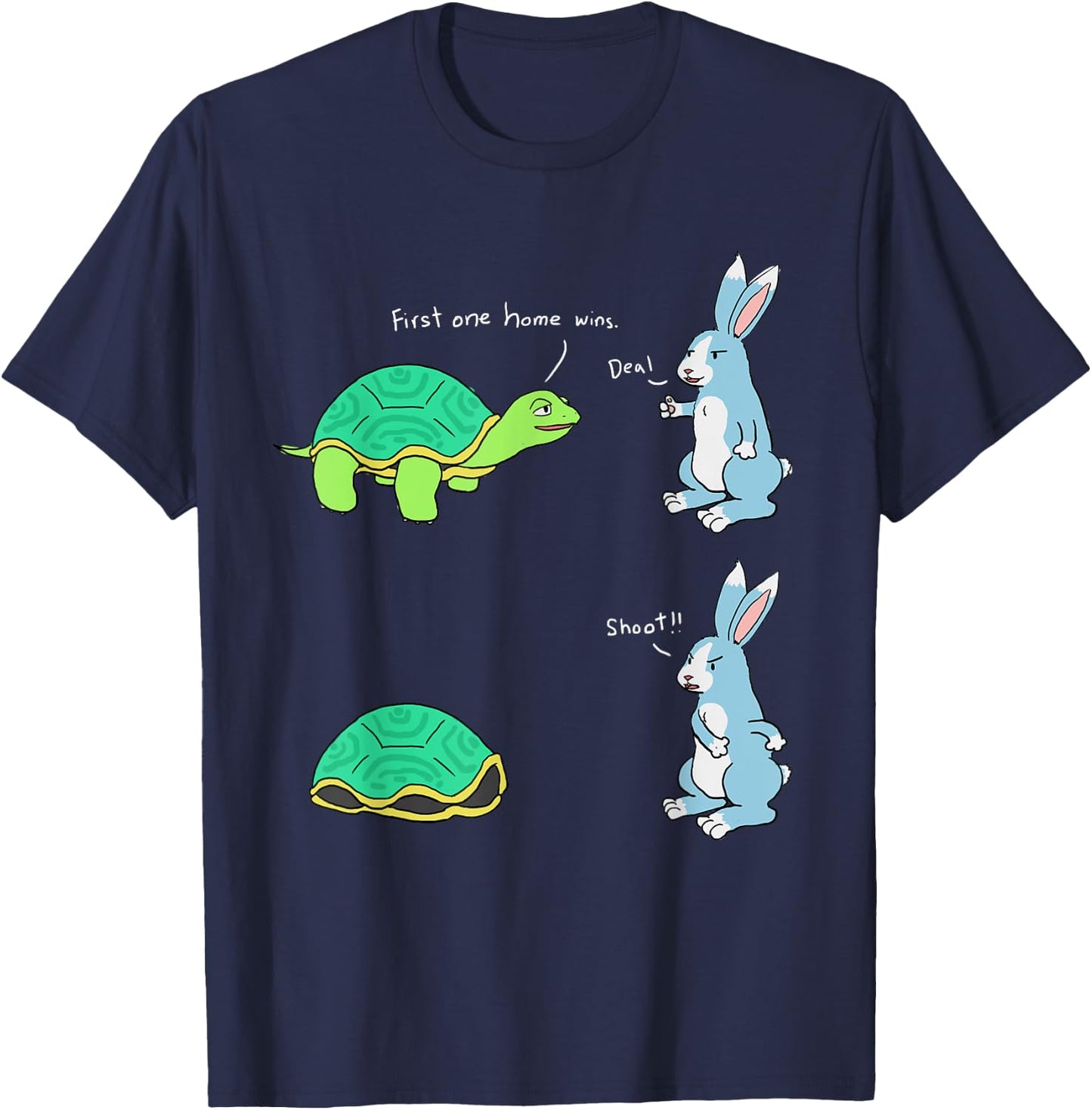 Tortoise Beats The Hare First One Home Wins T-Shirt - T-Shirt | Navy