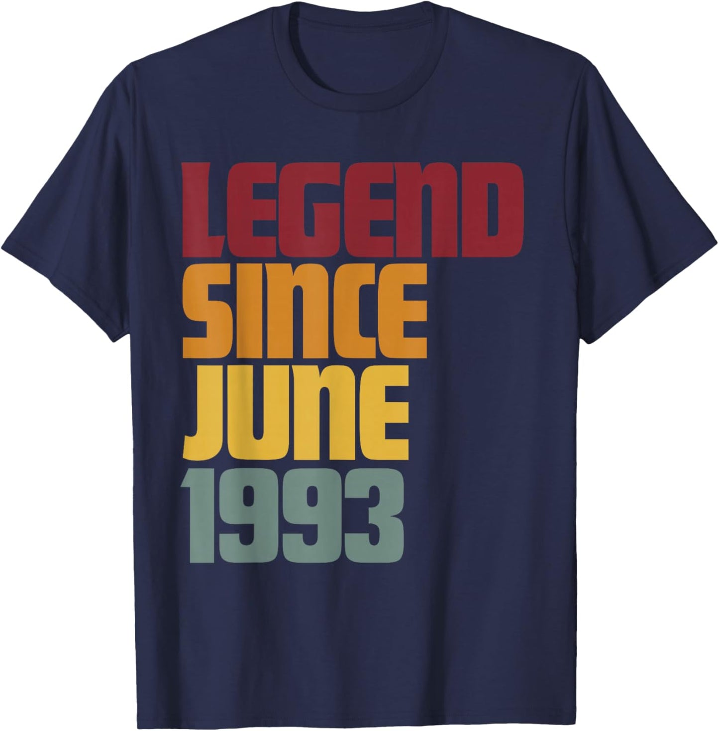 Legend Since June 1993 33rd Birthday - Vintage Funny T-Shirt - T-Shirt | Navy