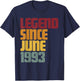 Legend Since June 1993 33rd Birthday - Vintage Funny T-Shirt - T-Shirt | Navy