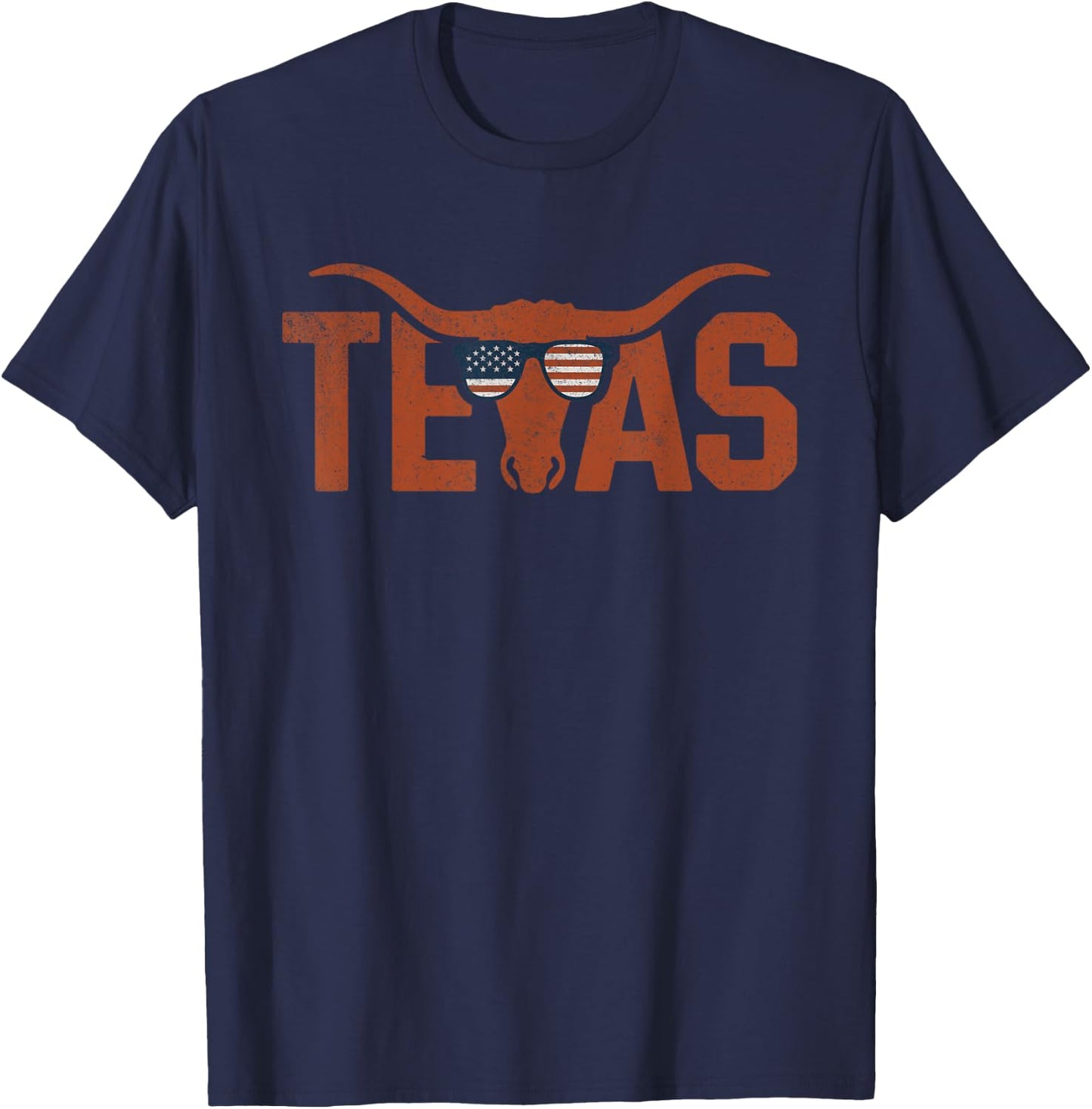 Texas - Gifts Texas Vintage Retro Black Adult T-Shirt - T-Shirt | Navy