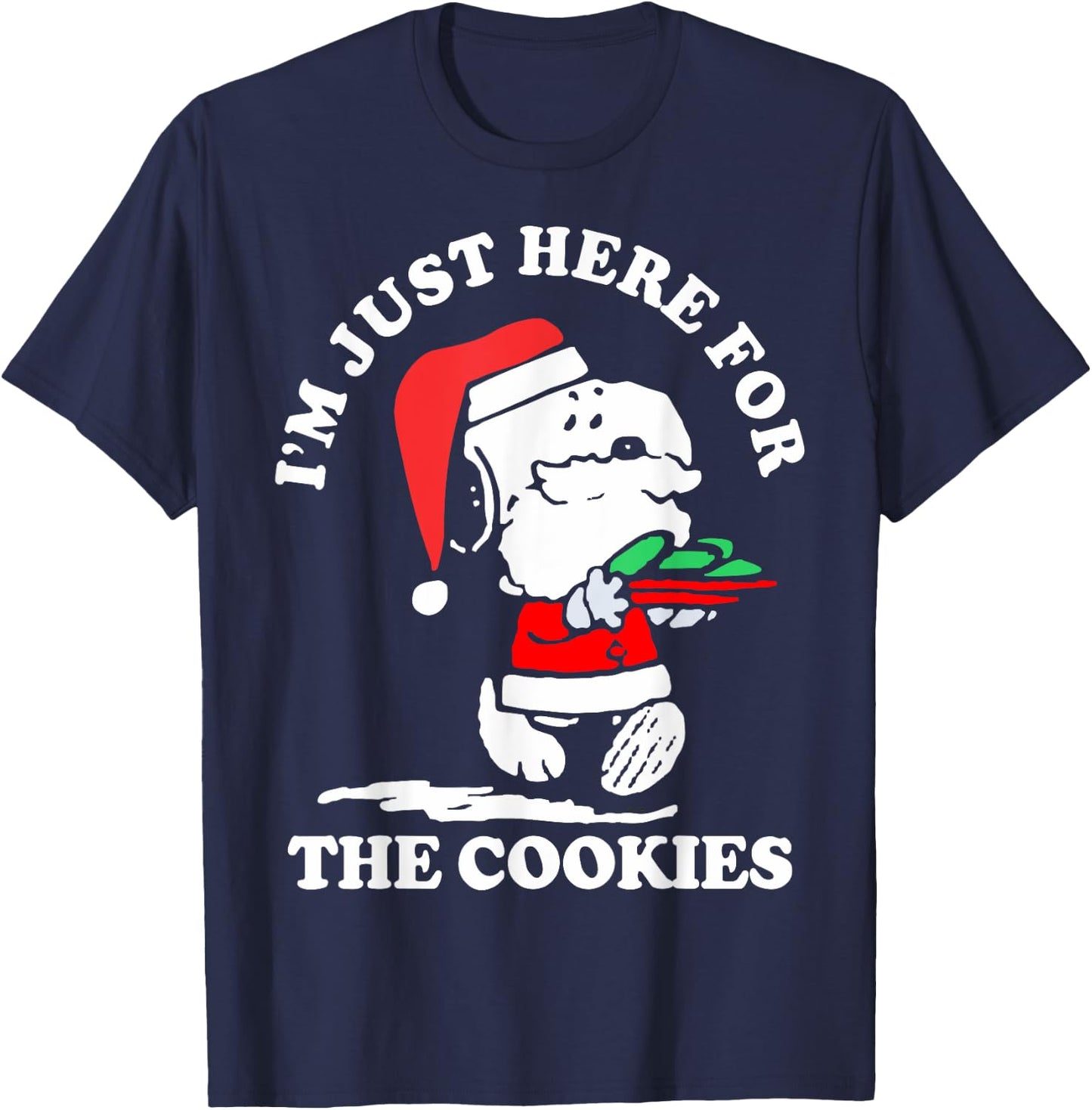 Im Just Here For The Cookies Christmas T-Shirt - T-Shirt | Navy