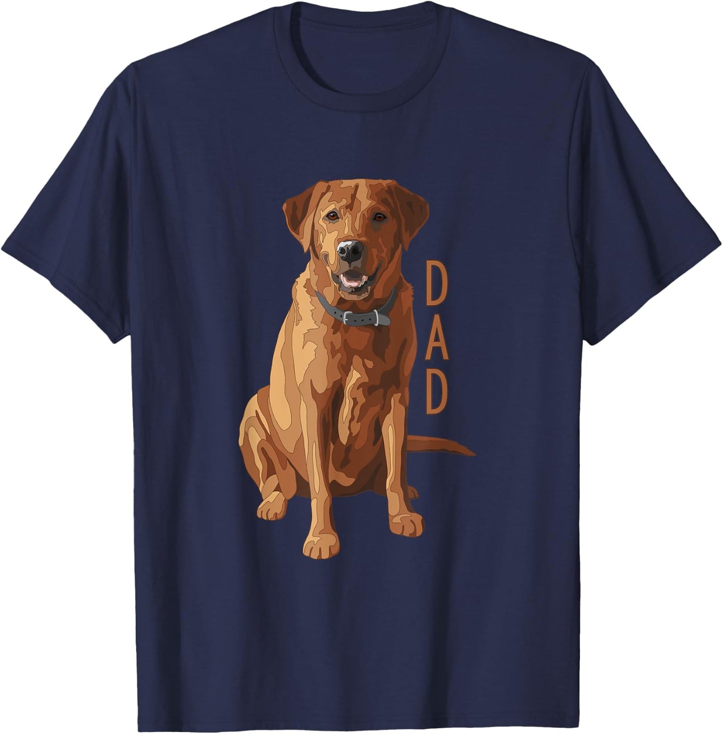 Lab Dad Fox Red Labrador Retriever Dog Lover T-Shirt - T-Shirt | Navy