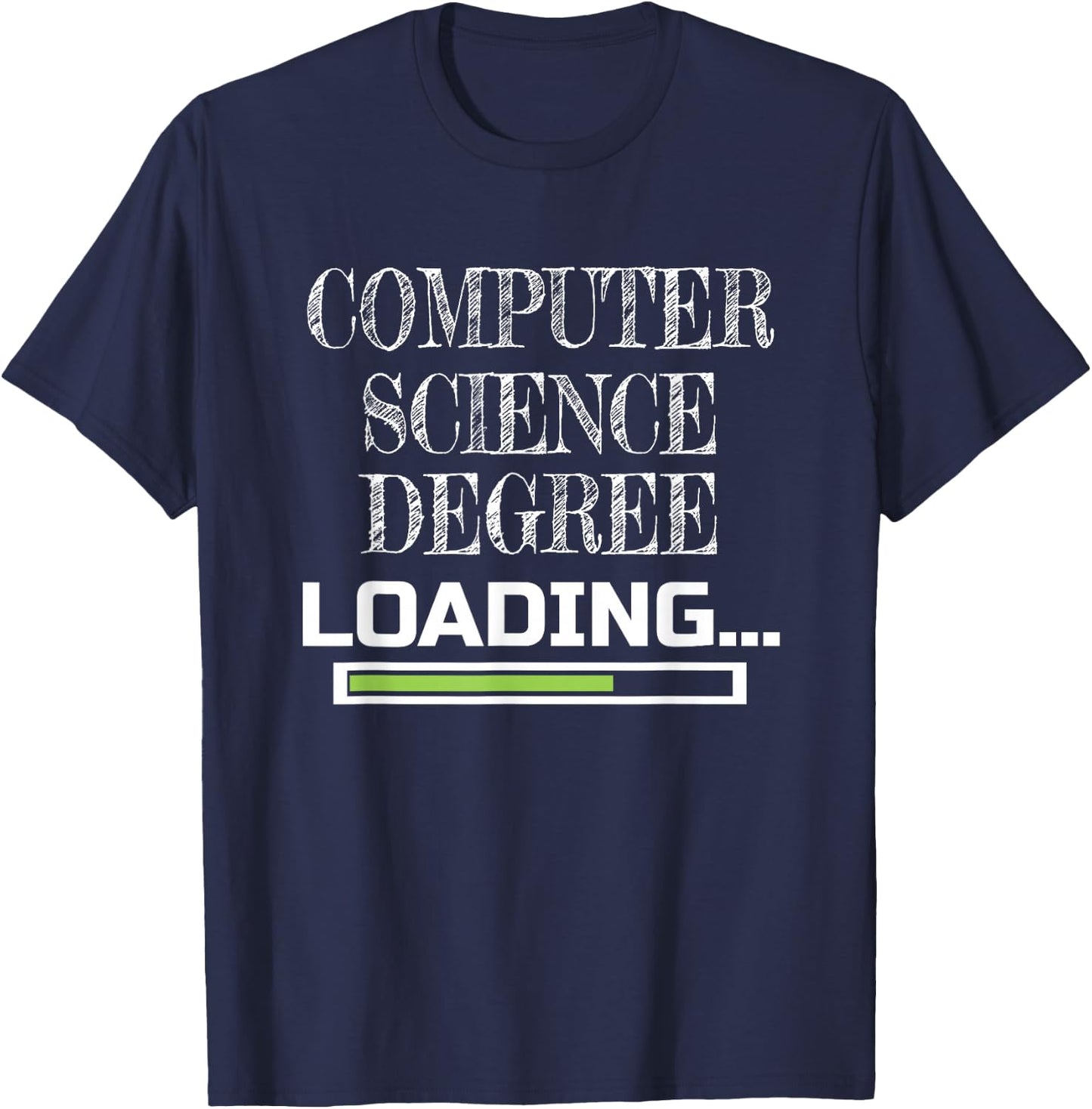 Computer Science Degree Loading CS School Major T-Shirt - T-Shirt | Navy