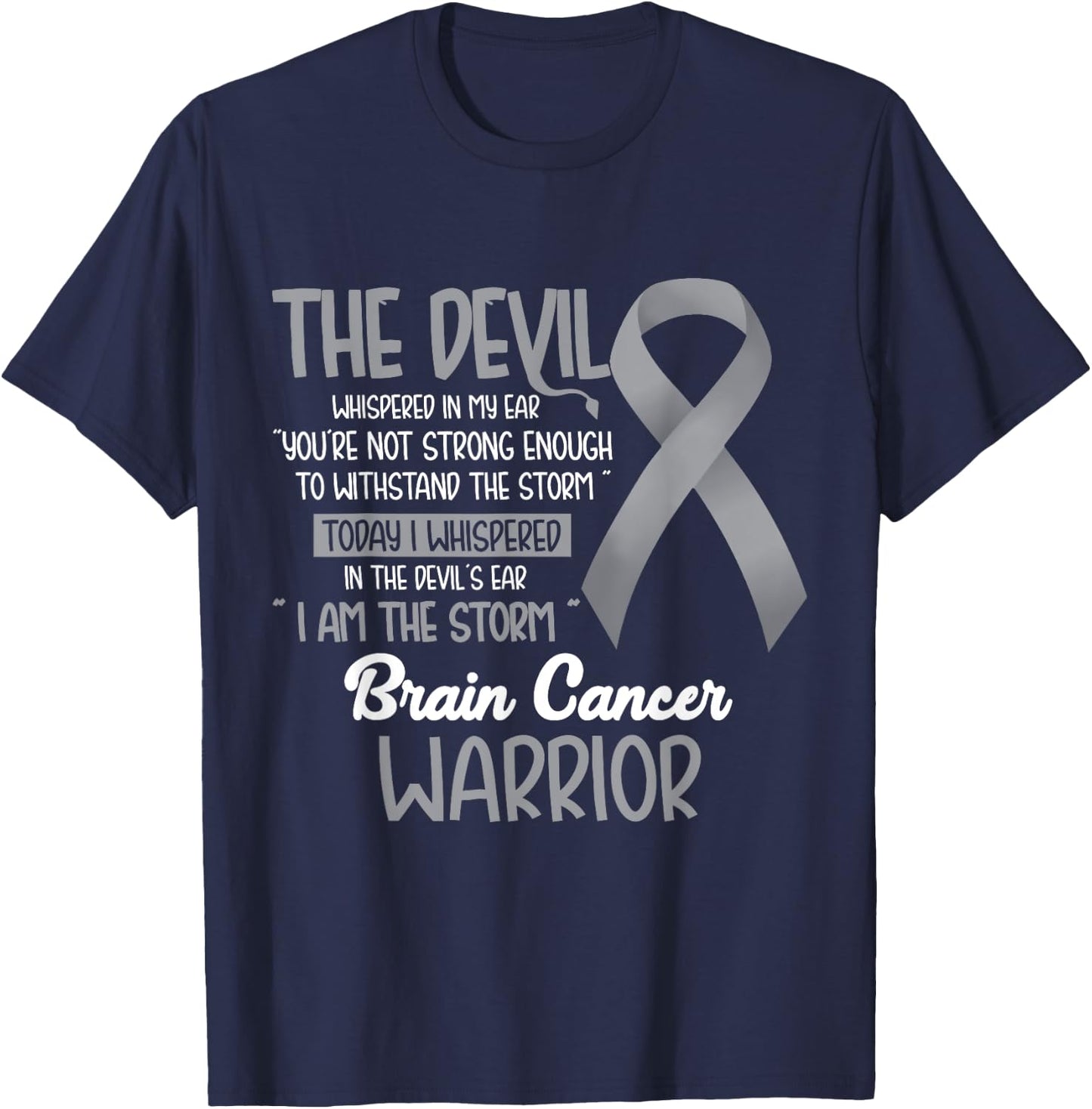 I am the storm Brain Cancer Warrior Shirt T-Shirt - T-Shirt | Navy