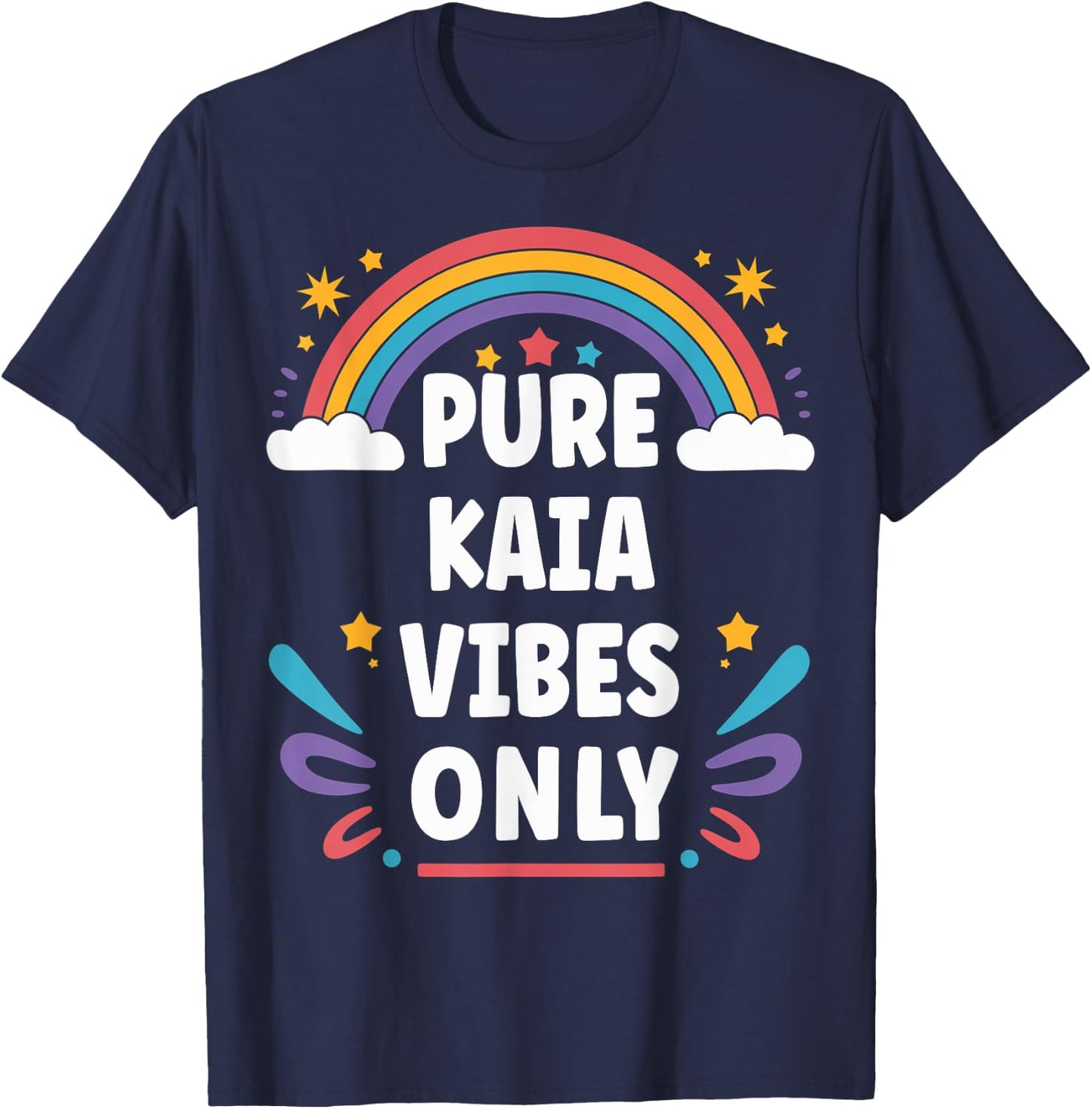 KAIA Vibes Only Cute Retro Girls KAIA Name T-Shirt - T-Shirt | Navy