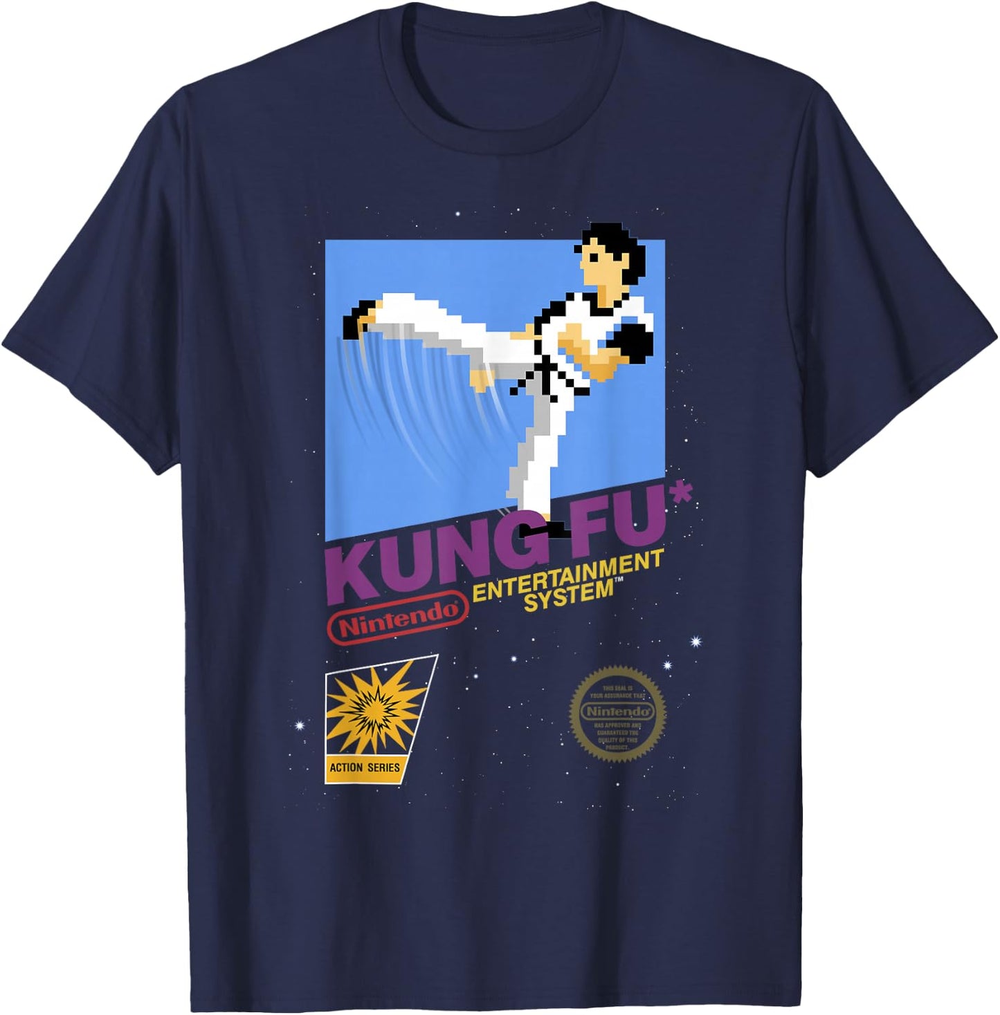 Nintendo NES Kung Fu Action Series Retro Graphic T-Shirt - T-Shirt | Navy