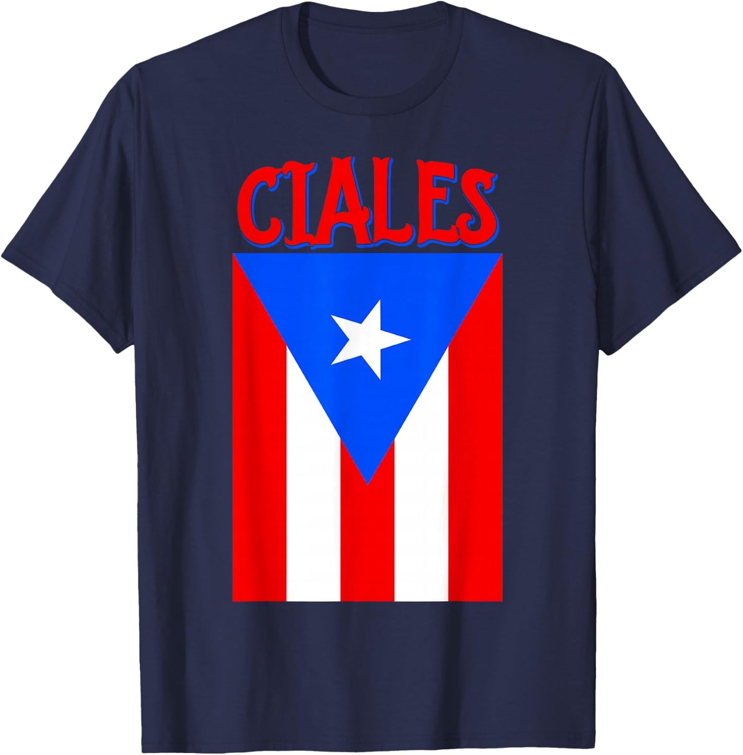 Ciales Puerto Rico Shirt Camisas : Puerto Rican Flag T-Shirt - T-Shirt | Navy