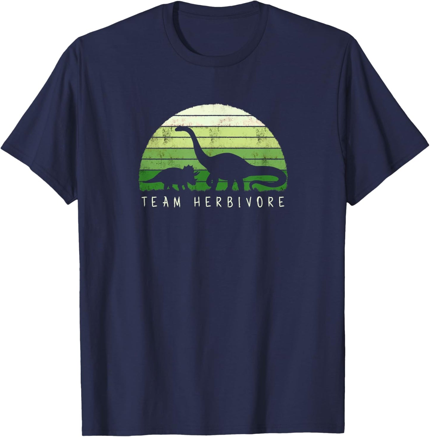 Team Herbivore Dinosaur Dino vegetarian vegan T-Shirt - T-Shirt | Navy