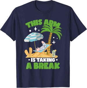 This Arm Is Taking A Break | Funny Broken Arm T-Shirt - T-Shirt | Navy