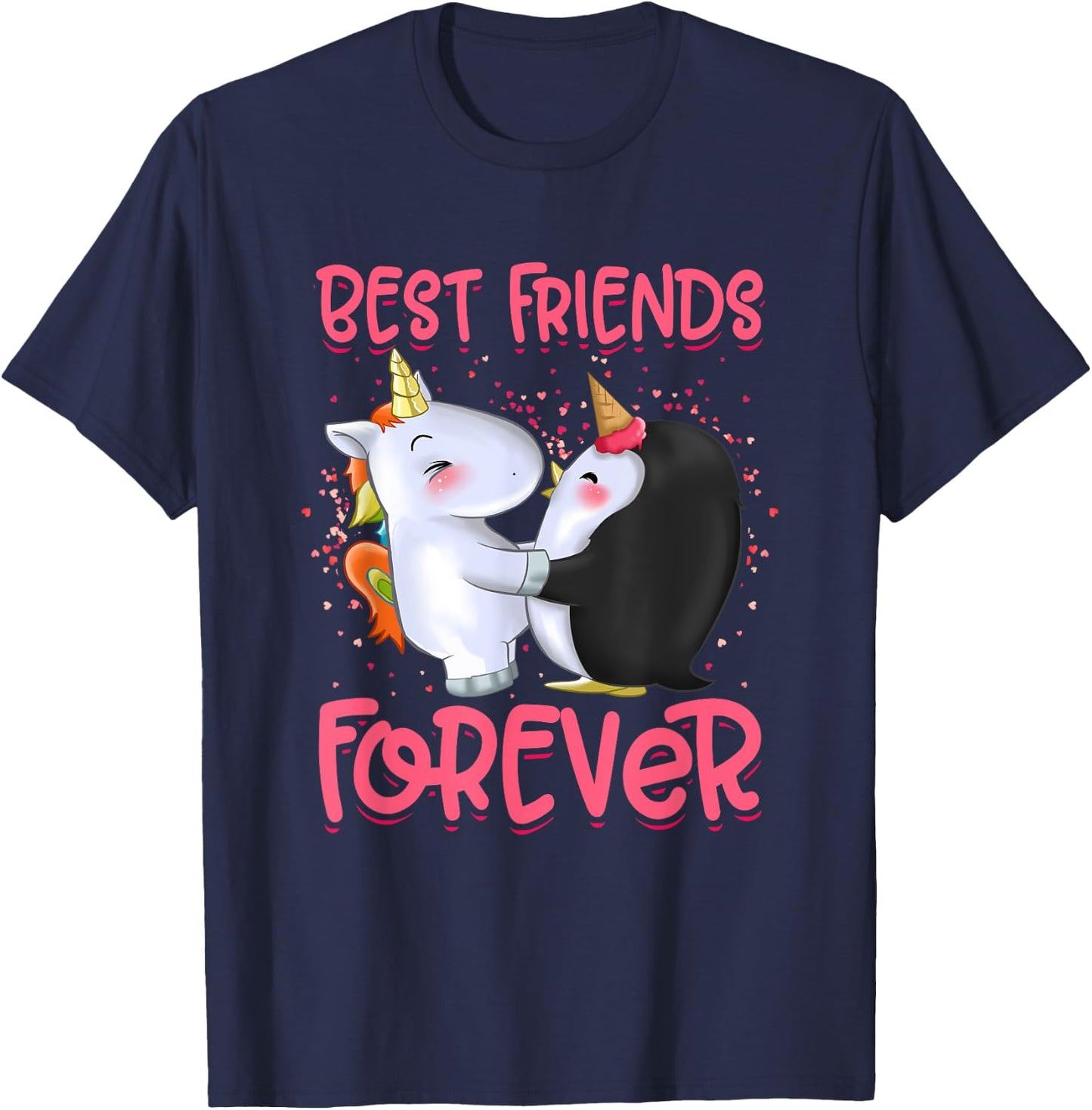 Girls Unicorn Clothes Dress Penguin Outfit Stuff Gift BFF T-Shirt - T-Shirt | Navy