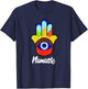 Namaste Spiritual Hamsa Hand Evil Eye T-Shirt - T-Shirt | Navy
