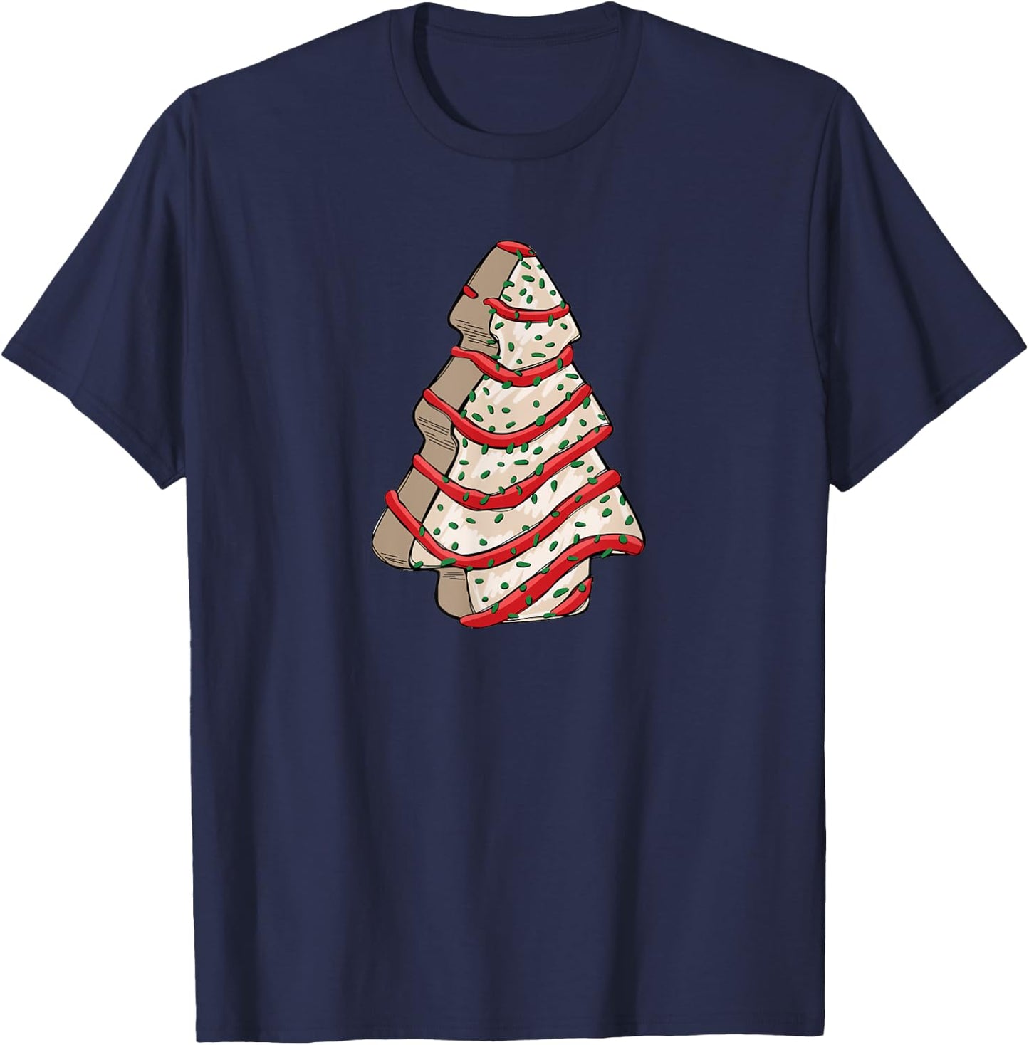 Christmas Tree Frosting Frosted Cake Debbie Snack T-Shirt - T-Shirt | Navy