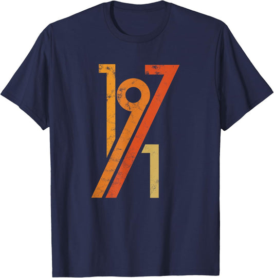 Birthday Vintage 70s Style 1971 T-Shirt - T-Shirt | Navy