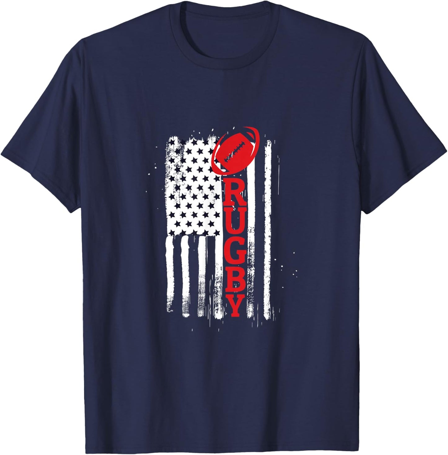 USA Flags Rugby Vintage Gift Fun T-Shirt - T-Shirt | Navy