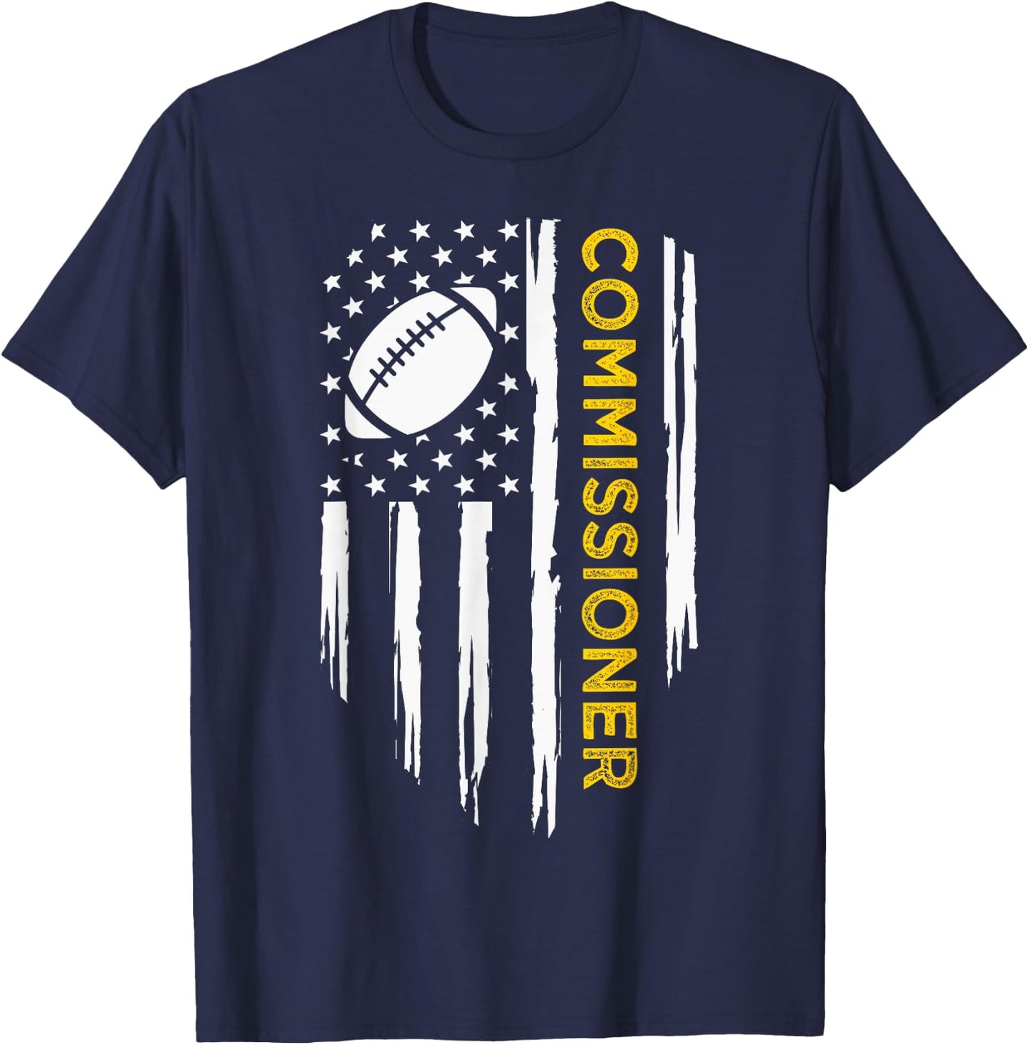Commissioner Fantasy Football - American Commish Flag T-Shirt - T-Shirt | Navy