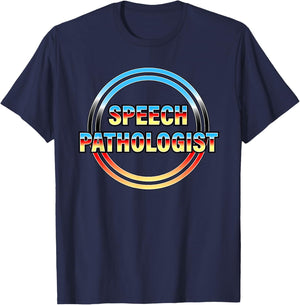 Speech Pathologist Retro Style T-Shirt - T-Shirt | Navy