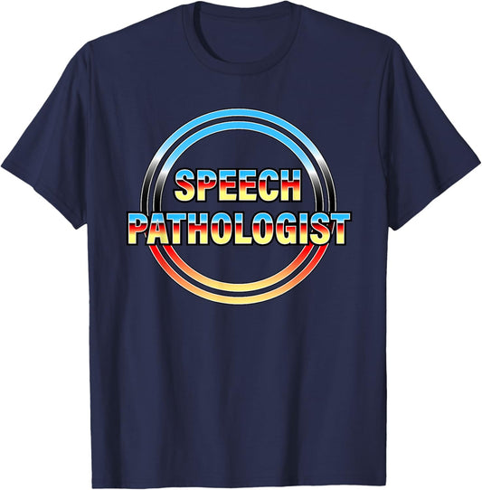 Speech Pathologist Retro Style T-Shirt - T-Shirt | Navy