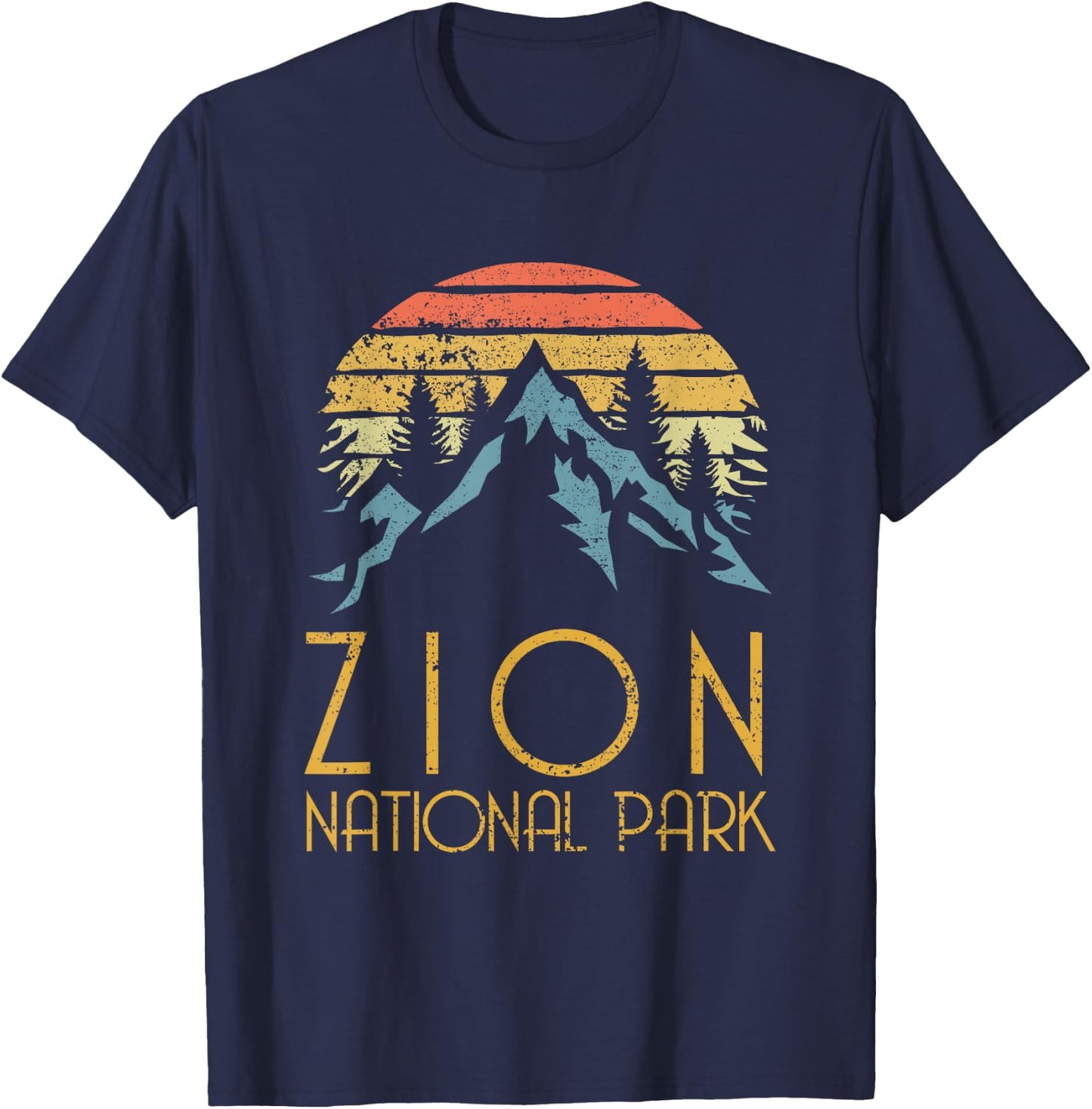 Vintage Retro Zion National Park Utah T Shirt T-Shirt - T-Shirt | Navy