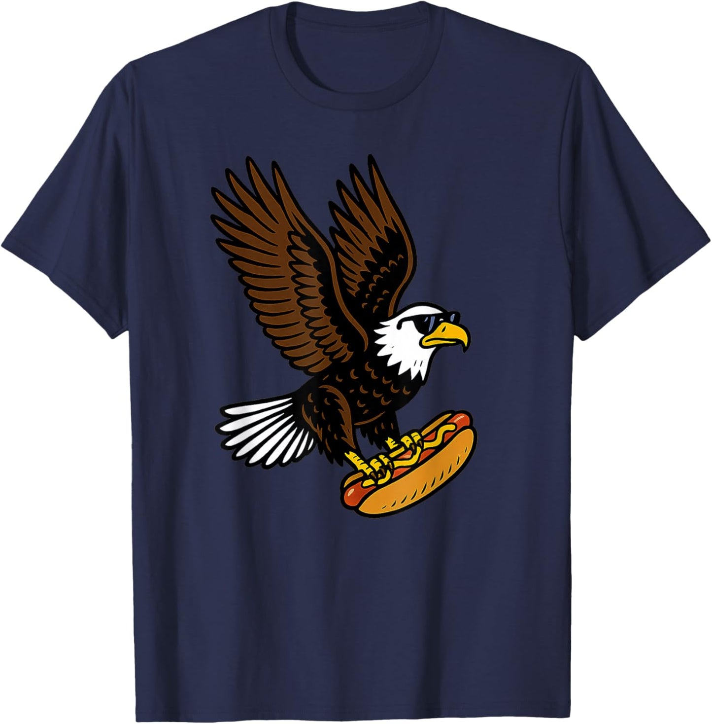 Hot Dogs USA Eagle 4th of July America Cool Rizz Kids Summer T-Shirt - T-Shirt | Navy