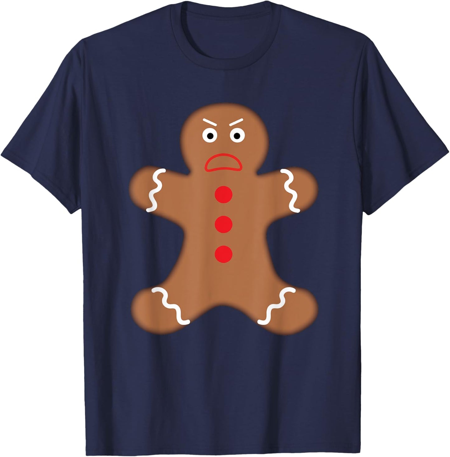 Angry Gingerbread Man Shirt - Funny Christmas Cookie Baking T-Shirt - T-Shirt | Navy