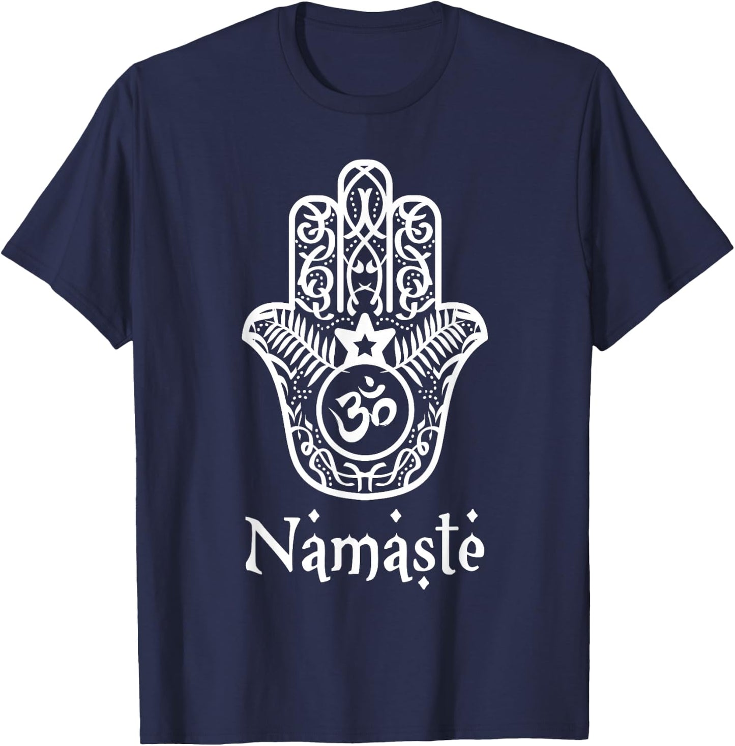 Namaste Hand Hamsa Yoga Hinduism vedas OHM t Shirt T-Shirt - T-Shirt | Navy