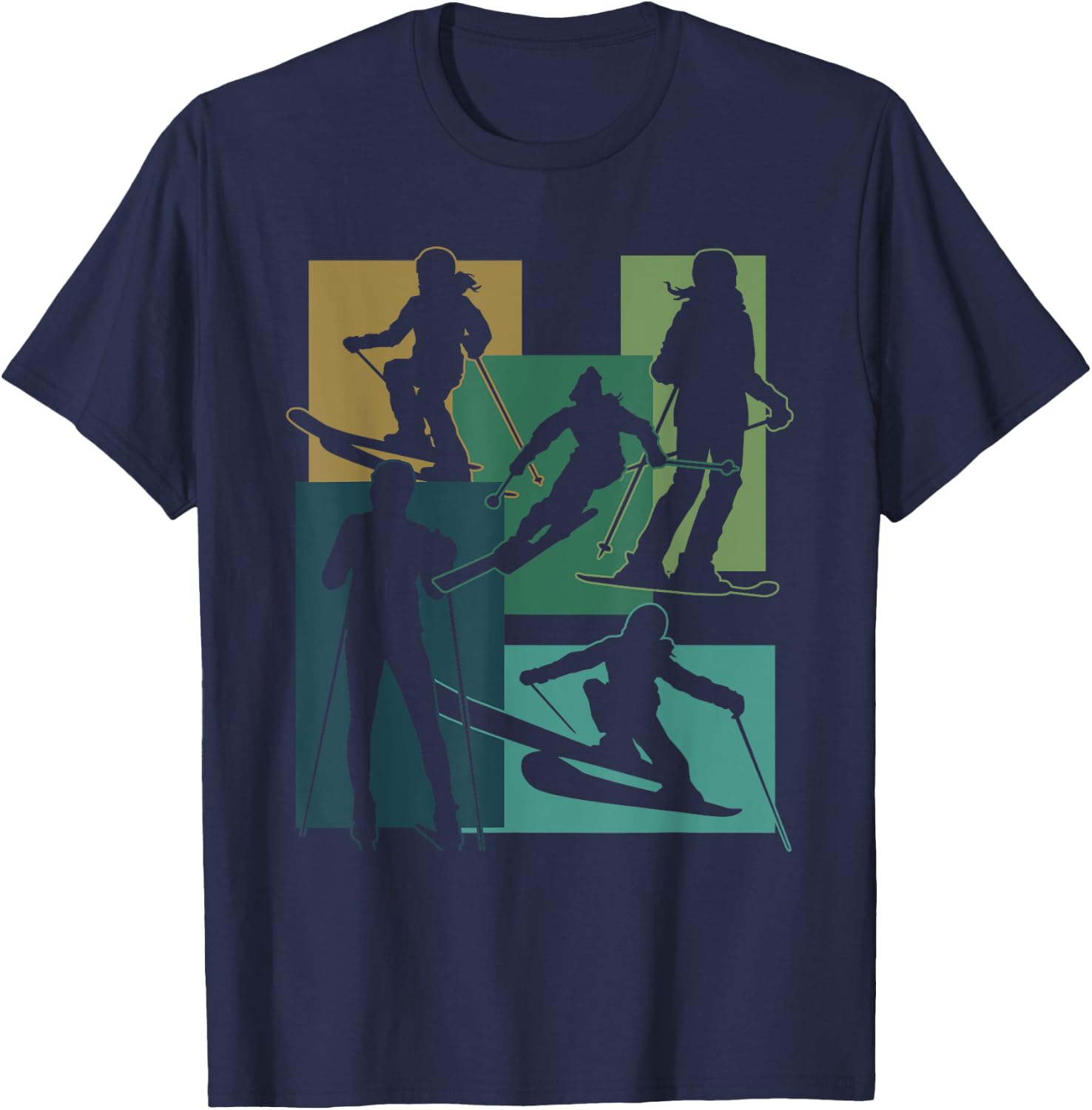 Funny Skiing Ski Snowboarding Game Winter Sports Enthusiasts T-Shirt - T-Shirt | Navy