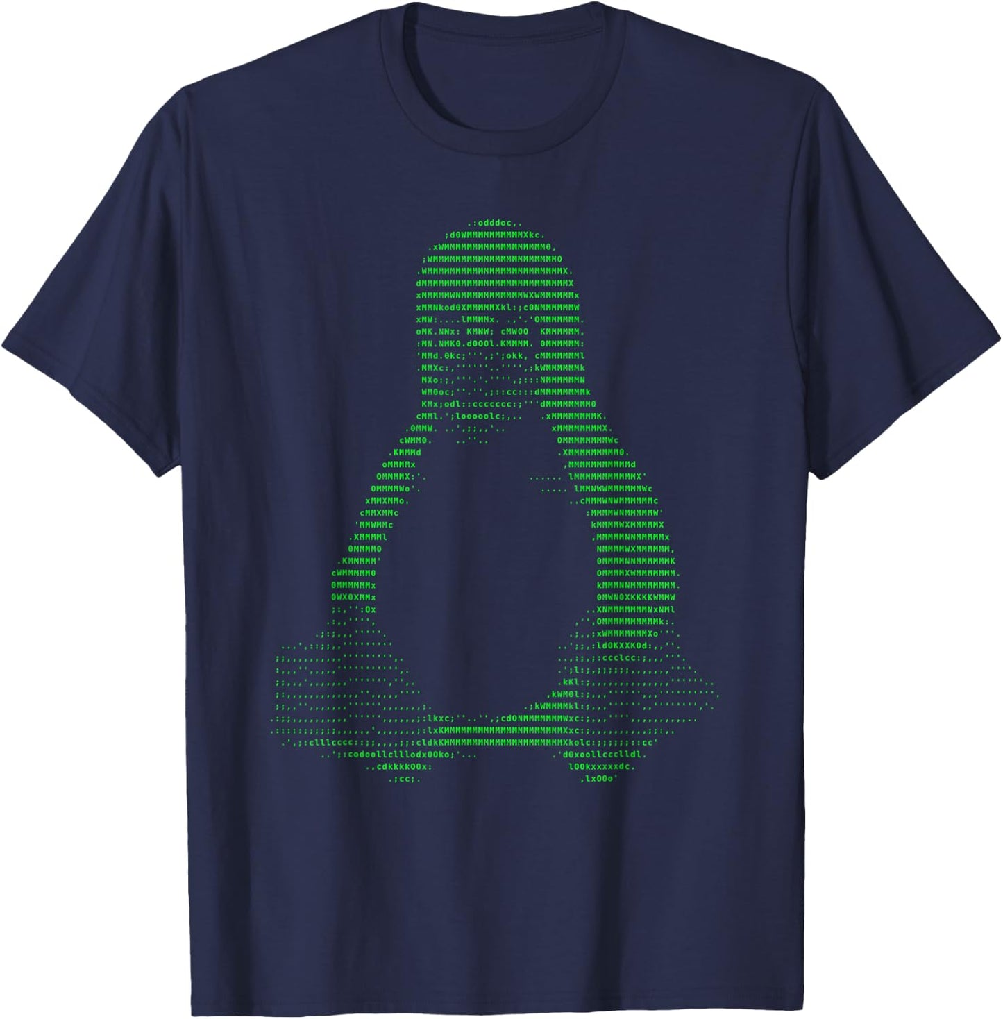 Tux Hacker Coder Sysadmin Printed Casual Design T-Shirt - T-Shirt | Navy