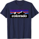 Colorado Mountains Sunset - Retro Outdoor Adventure T-Shirt - T-Shirt | Navy