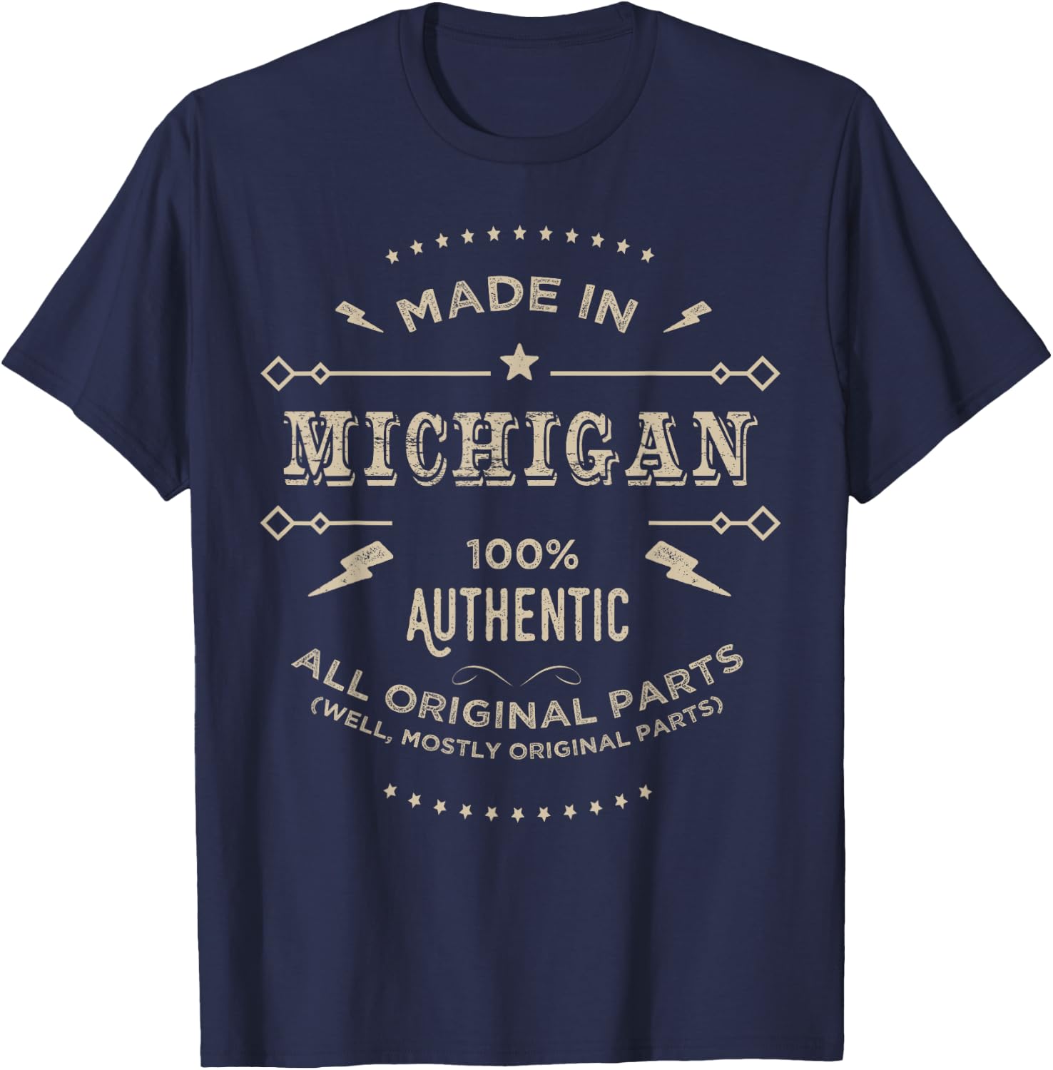 Made In Michigan Is My Home T Shirt T-Shirt - T-Shirt | Navy