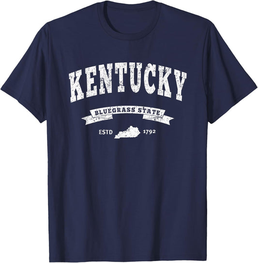 Vintage Kentucky Shirt Distressed - KY Bluegrass State T-Shirt - T-Shirt | Navy