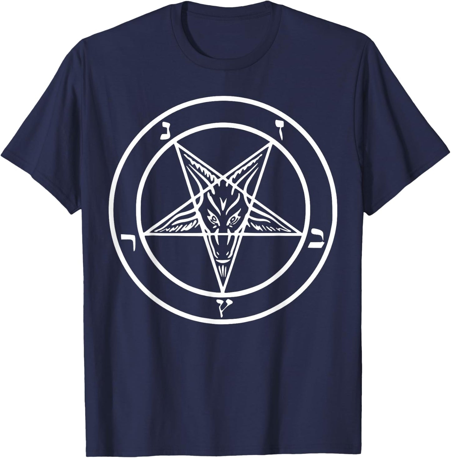 Baphomet T Shirt Pentagram Shirt Men Inverted Pentagram T-Shirt - T-Shirt | Navy