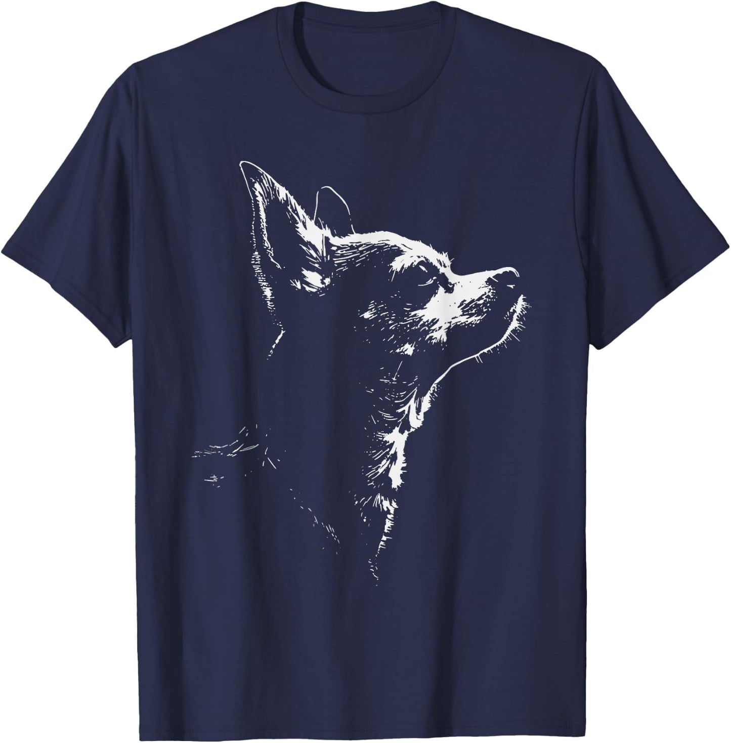 Retro Chihuahua Silhouette Graphic Women T-Shirt - T-Shirt | Navy
