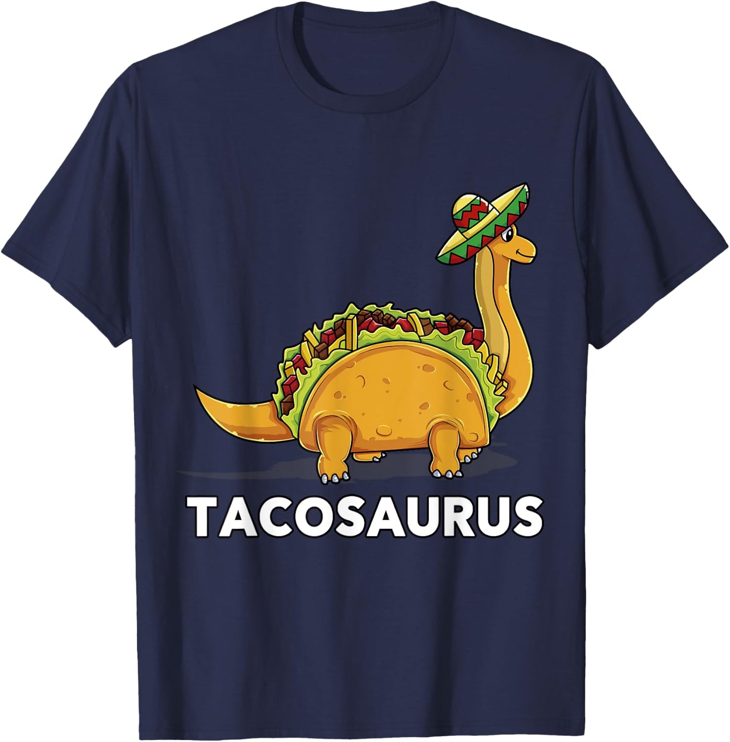 Tacosaurus Funny Dinosaur Taco Lover Gift T-Shirt - T-Shirt | Navy