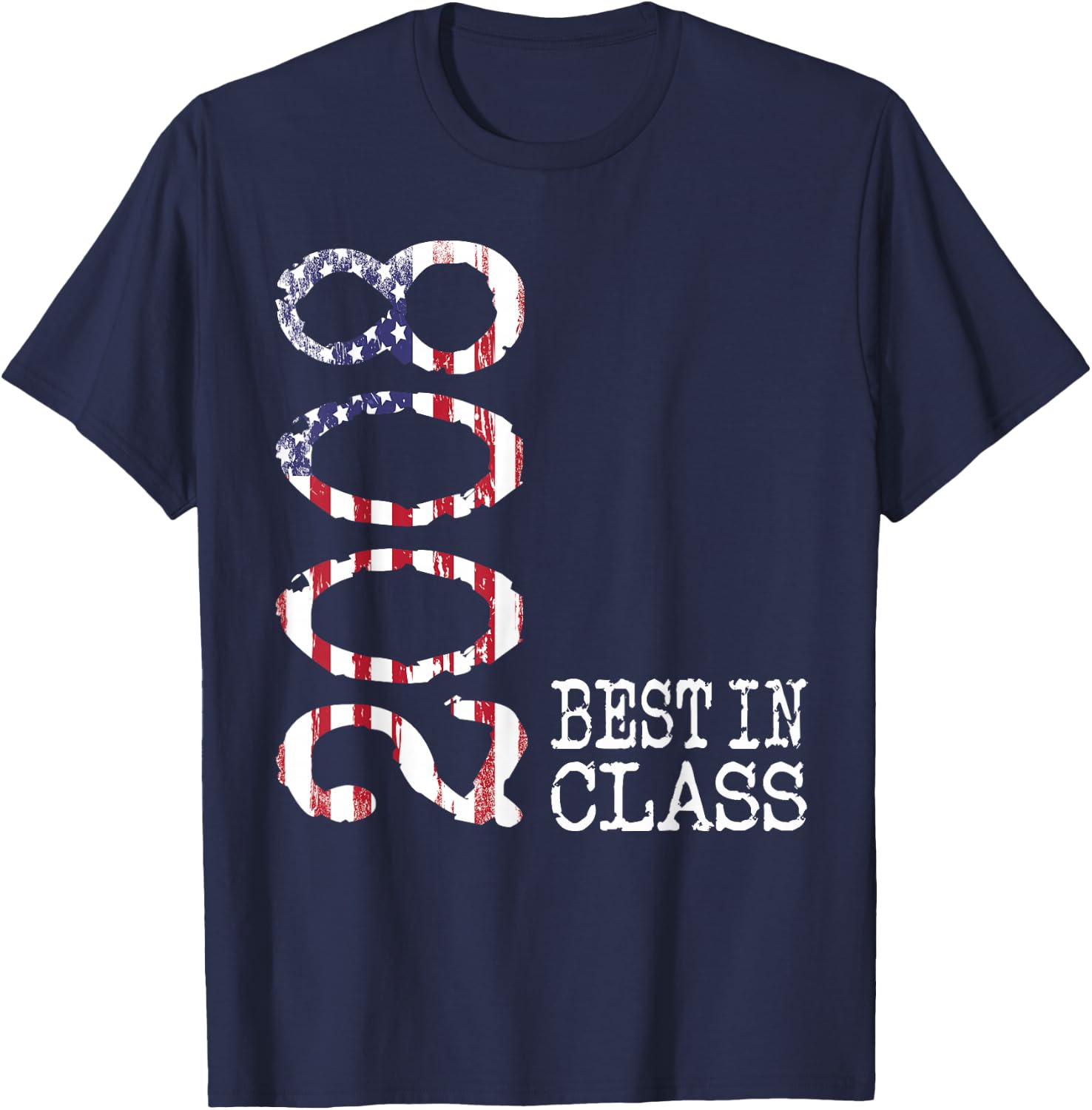 2008 Best in Class, Bold Vintage Flag 2008 Birthday Gift T-Shirt - T-Shirt | Navy