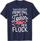 This Assistant Principal Loves Her Flock Flamingo Teacher Men Women Kids T-Shirt - T-Shirt | Navy