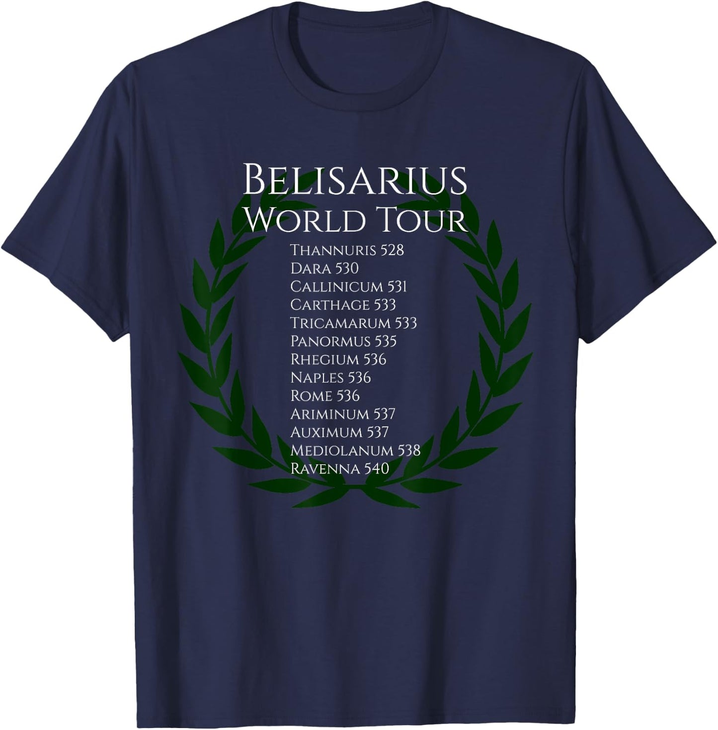 Byzantine Belisarius World Tour Medieval Roman History T-Shirt - T-Shirt | Navy