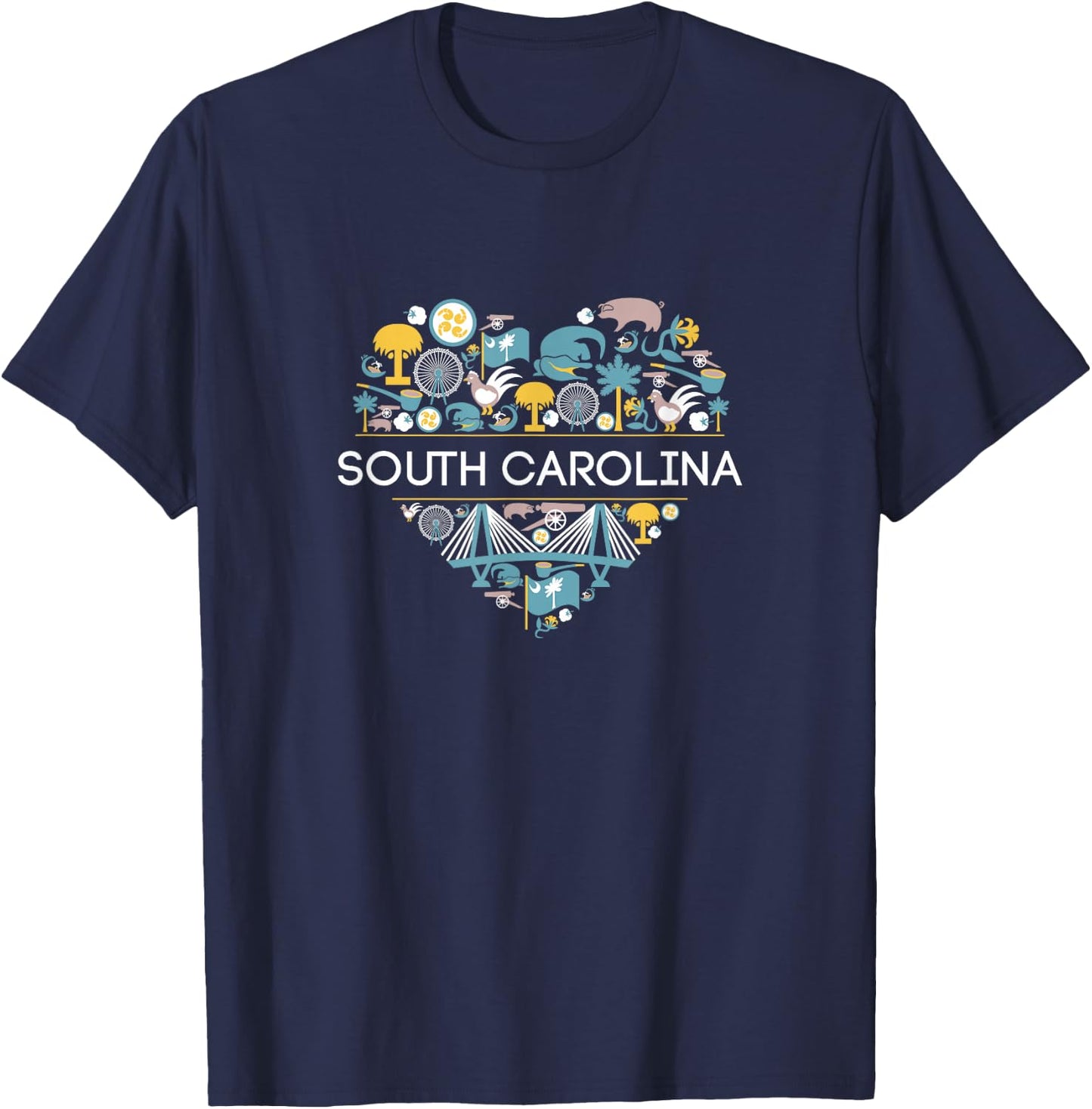 I Love South Carolina | SC Palmetto Pride Southern T-Shirt - T-Shirt | Navy