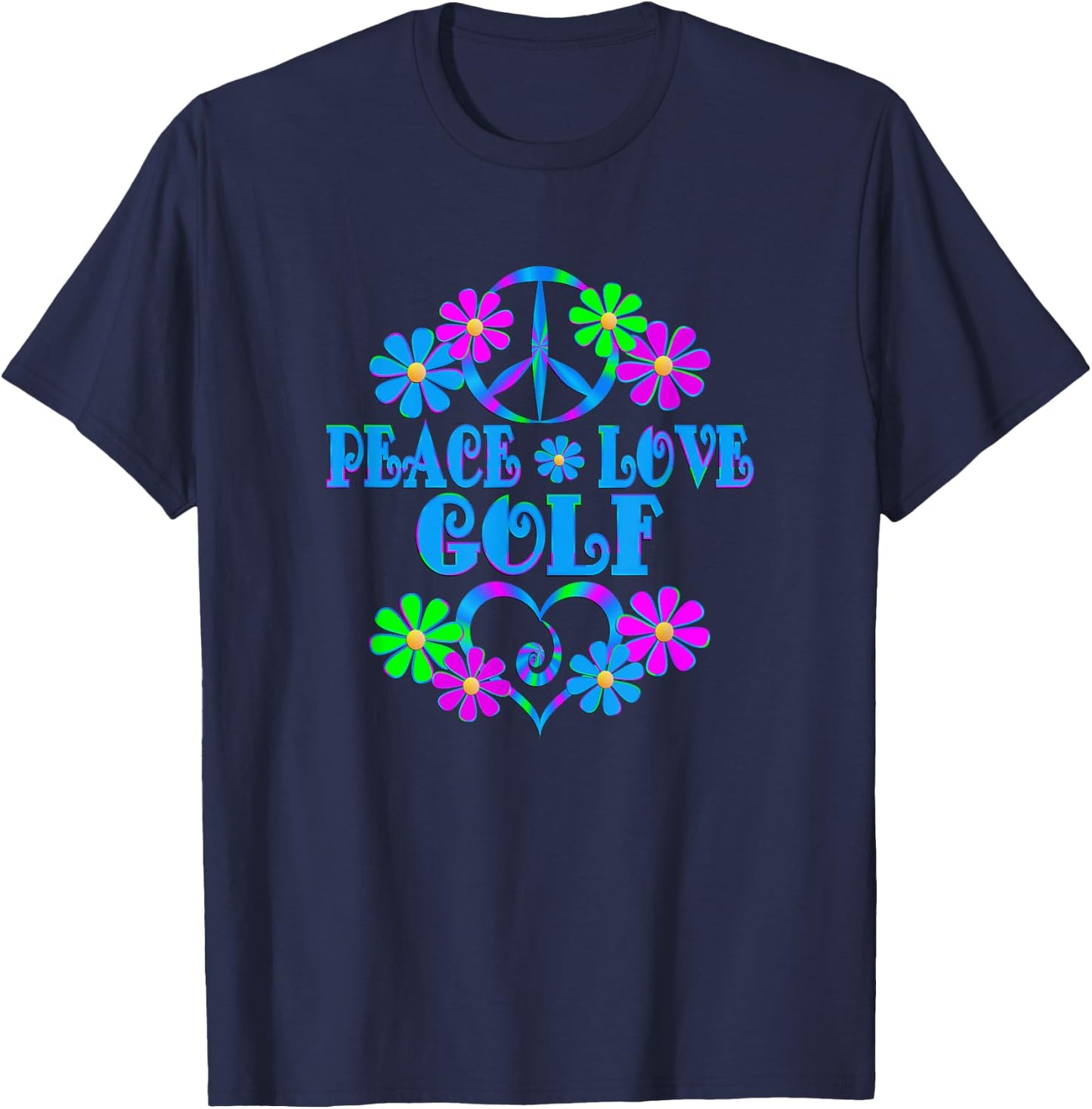 Peace Love Golf T-Shirt - T-Shirt | Navy