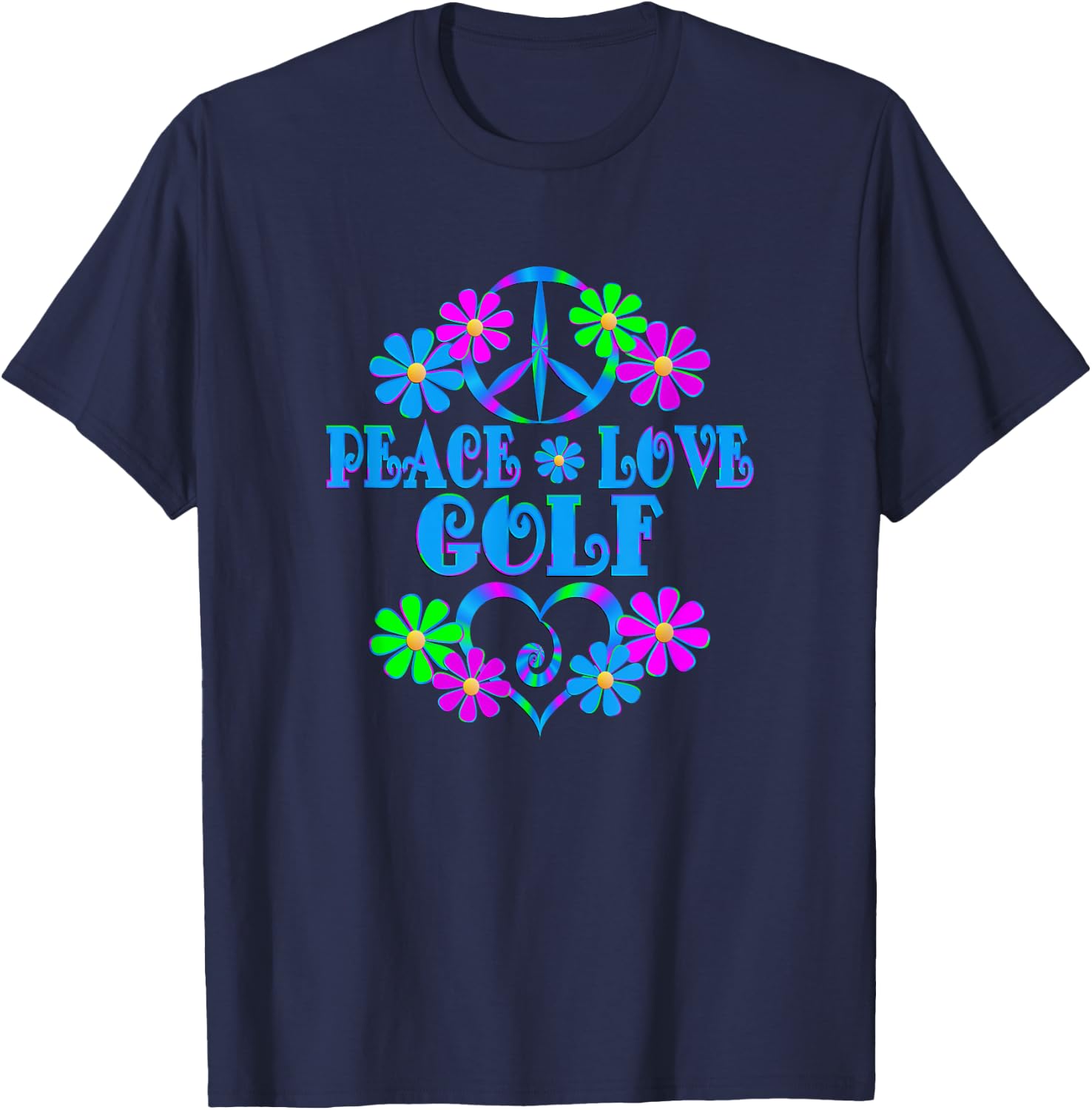 Peace Love Golf T-Shirt - T-Shirt | Navy