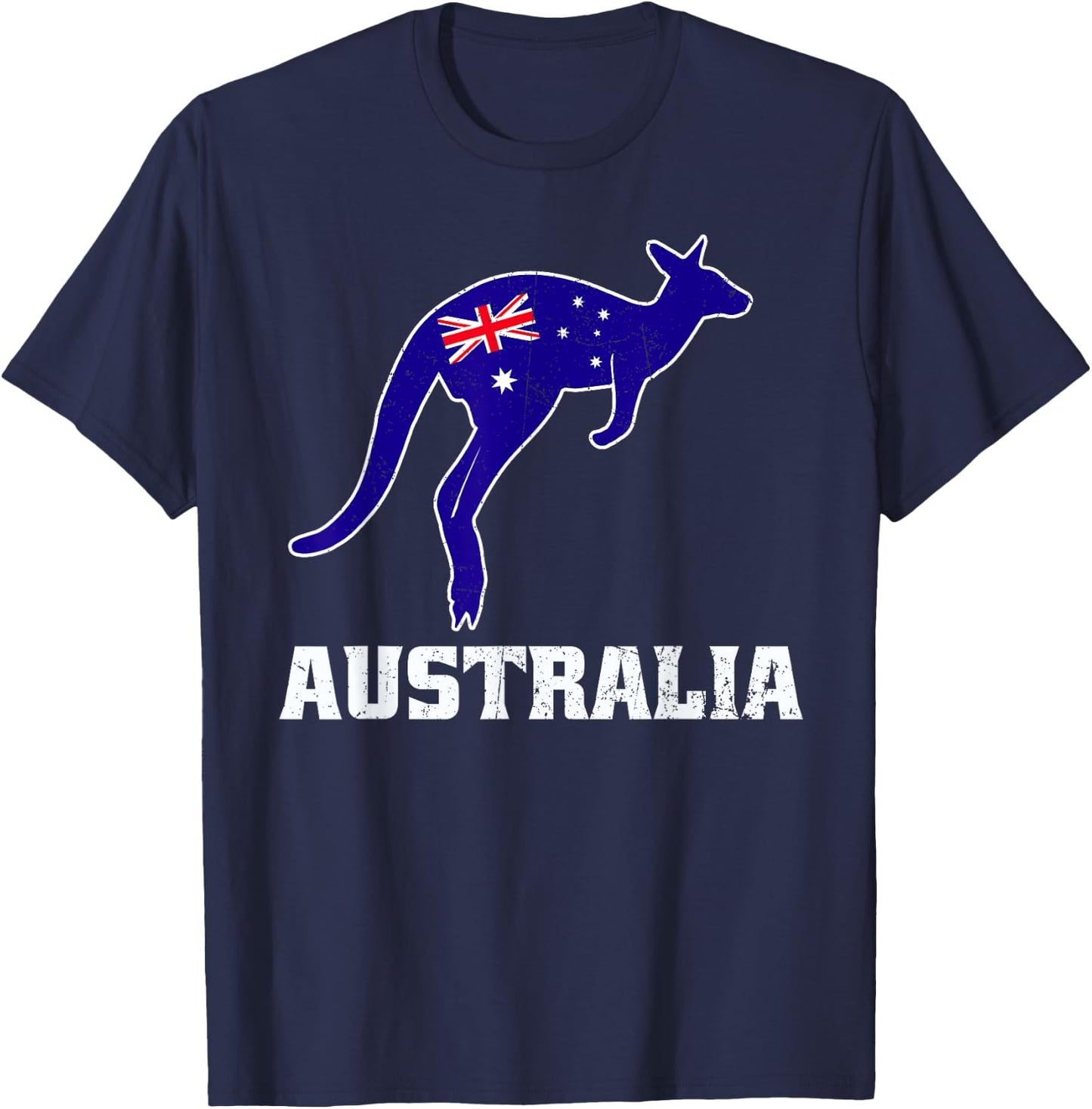 Australian Kangaroo Australia Flag Aussie Souvenir T-Shirt - T-Shirt | Navy